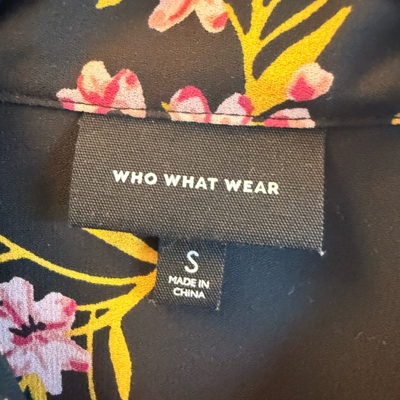 WhoWhatWear Floral Mandarin collar blouse Size Small - Picture 7 of 7